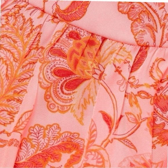 CINQ A SEPT Kay Faux Wrap Floral Print Short Flutter Sleeve MIDI Cocktail Dress - Picture 12 of 15